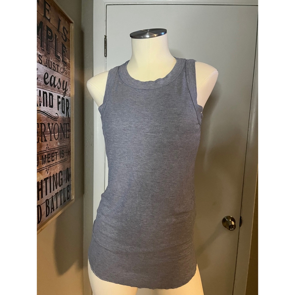 nwt womens gray tank top by nostalgia preshrunk very soft size large - Picture 1 of 9